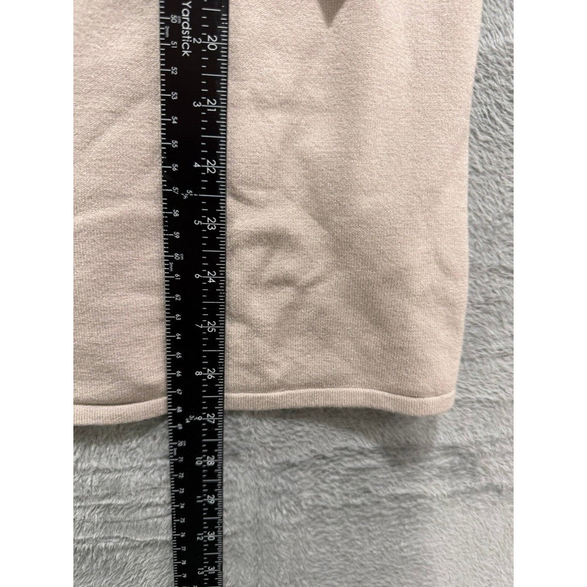 Soft Surroundings Taupe Pearl Embellished Scoop Neck Knit Sweater Top 2EU91 Mens