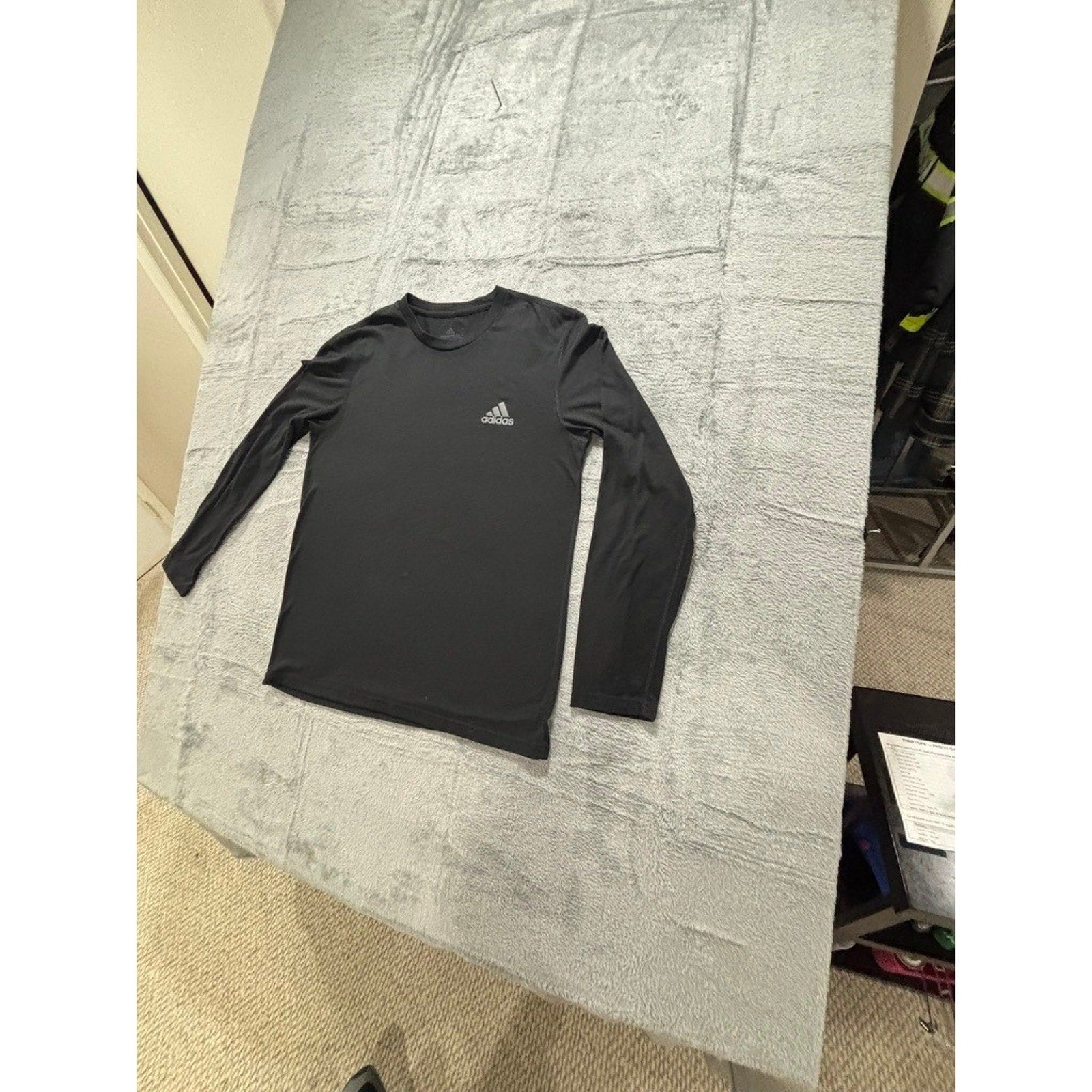 Adidas M Black Long Sleeve Ultimate 2.0 Tee Womens Athleisure Casual Workout