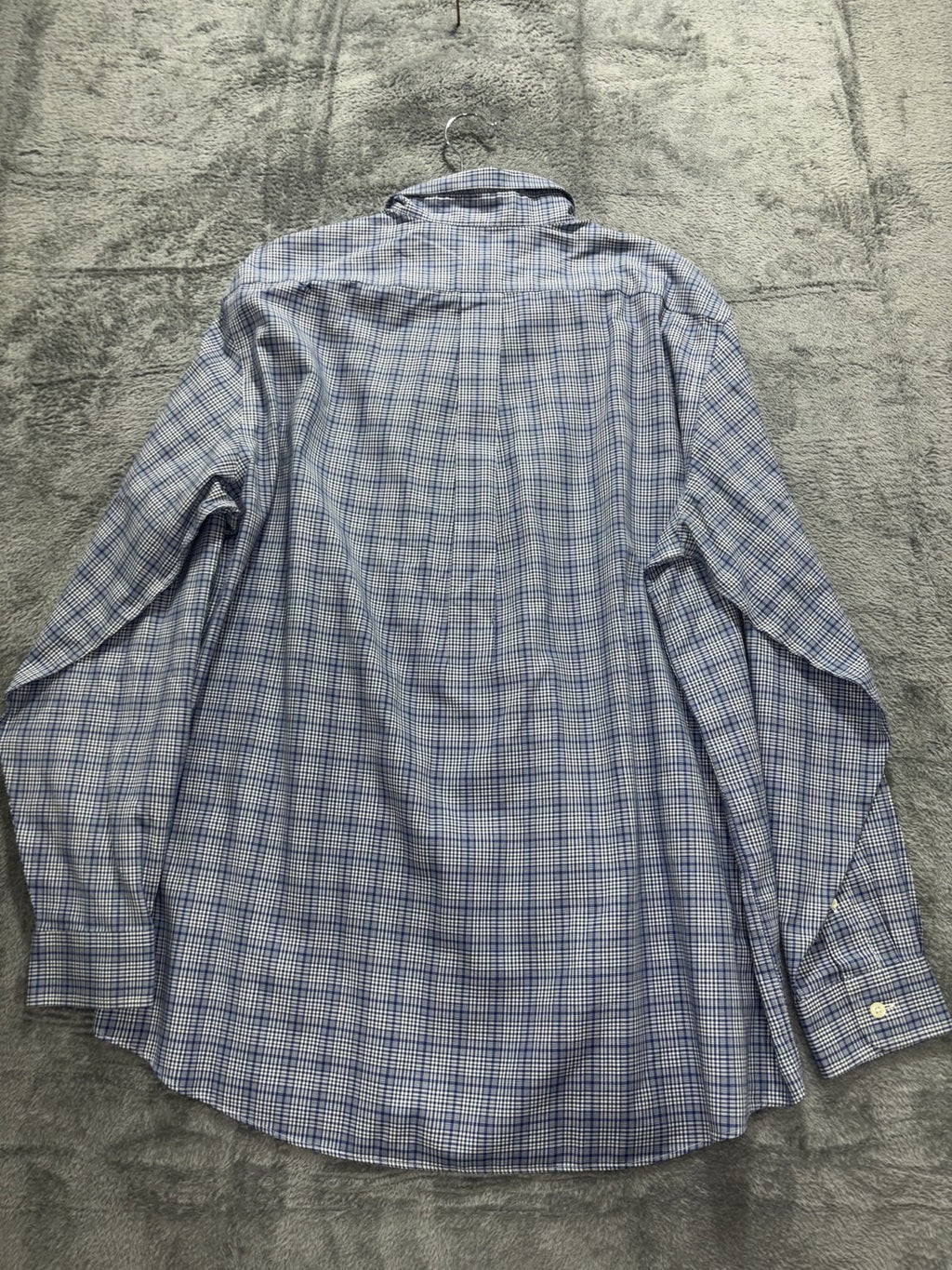 L.L.Bean Men's Blue Plaid Dress Shirt Size L Regular, photo 4 of 7