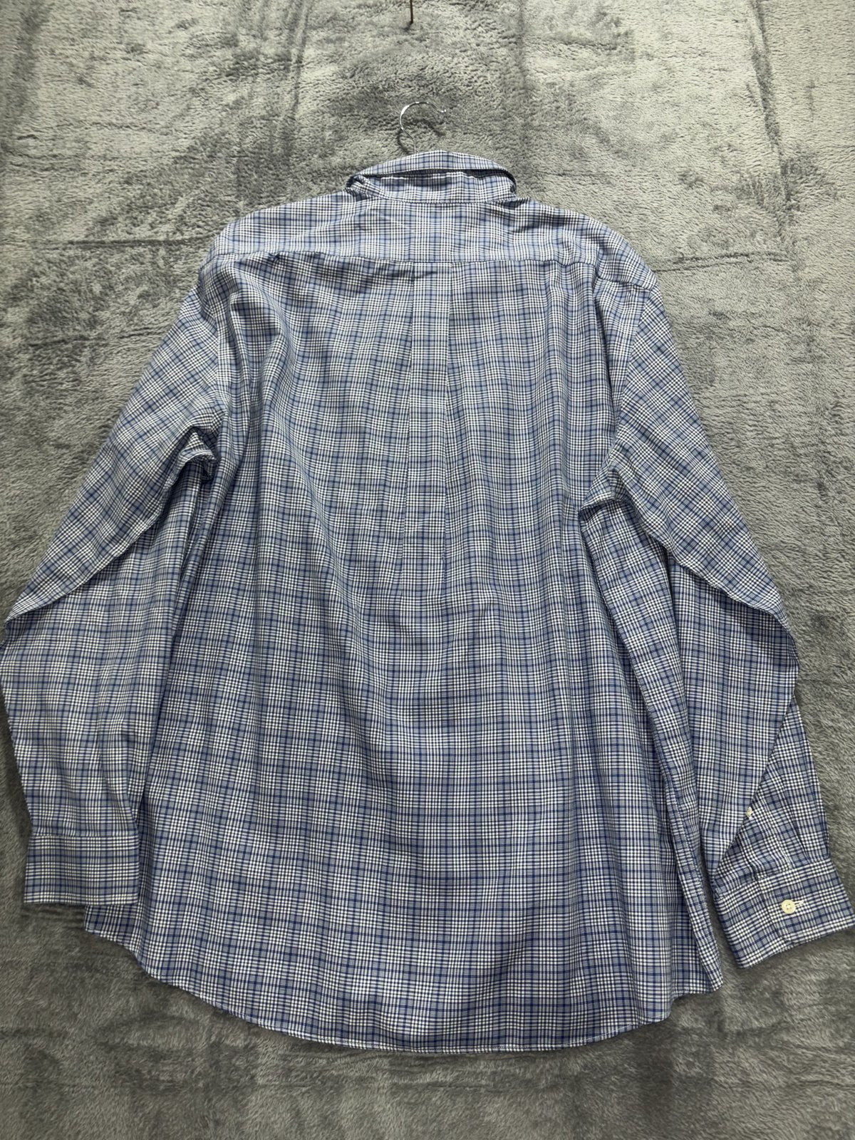 L.L.Bean Men's Blue Plaid Dress Shirt Size L Regular, photo 4 of 7