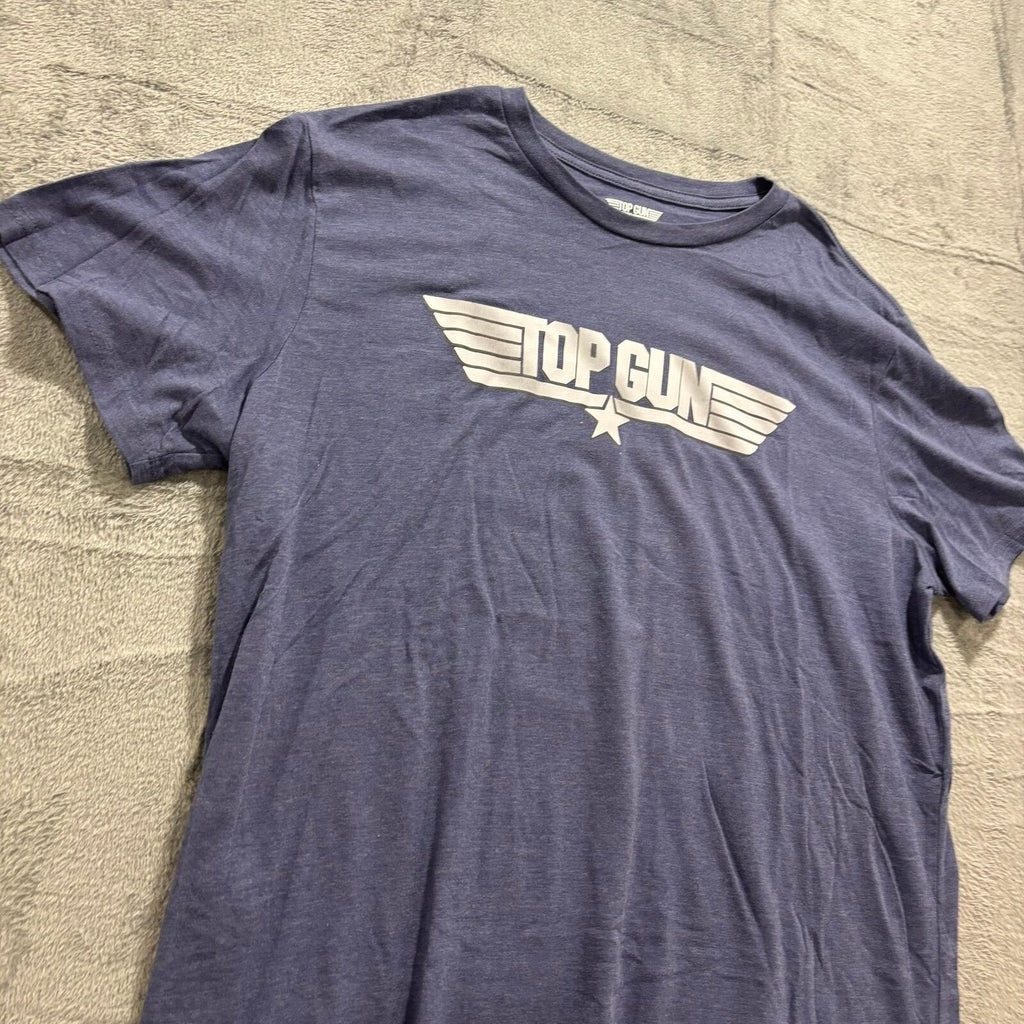 Top Gun XL Blue Graphic T-Shirt Womens Casual Vintage Movie Tee