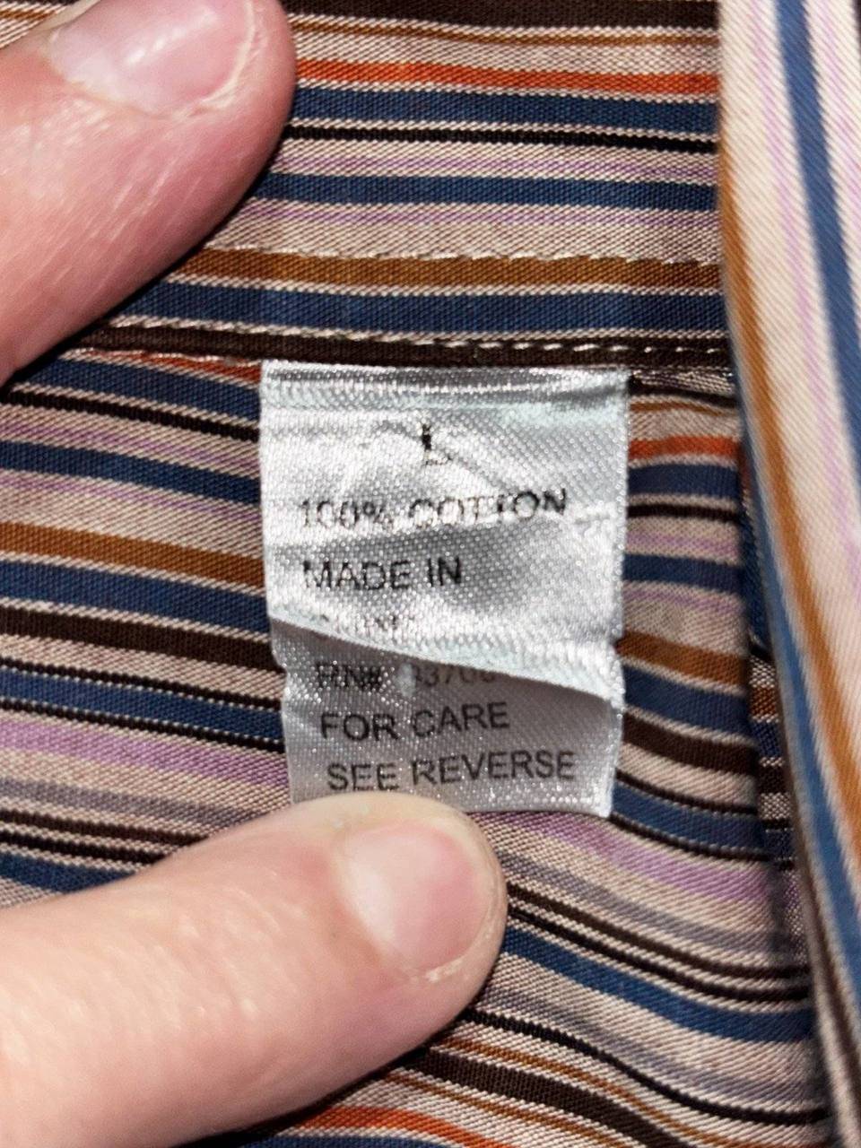 Martin Gordon Men's Multicolor Stripe Shirt Size L, photo 9 of 9