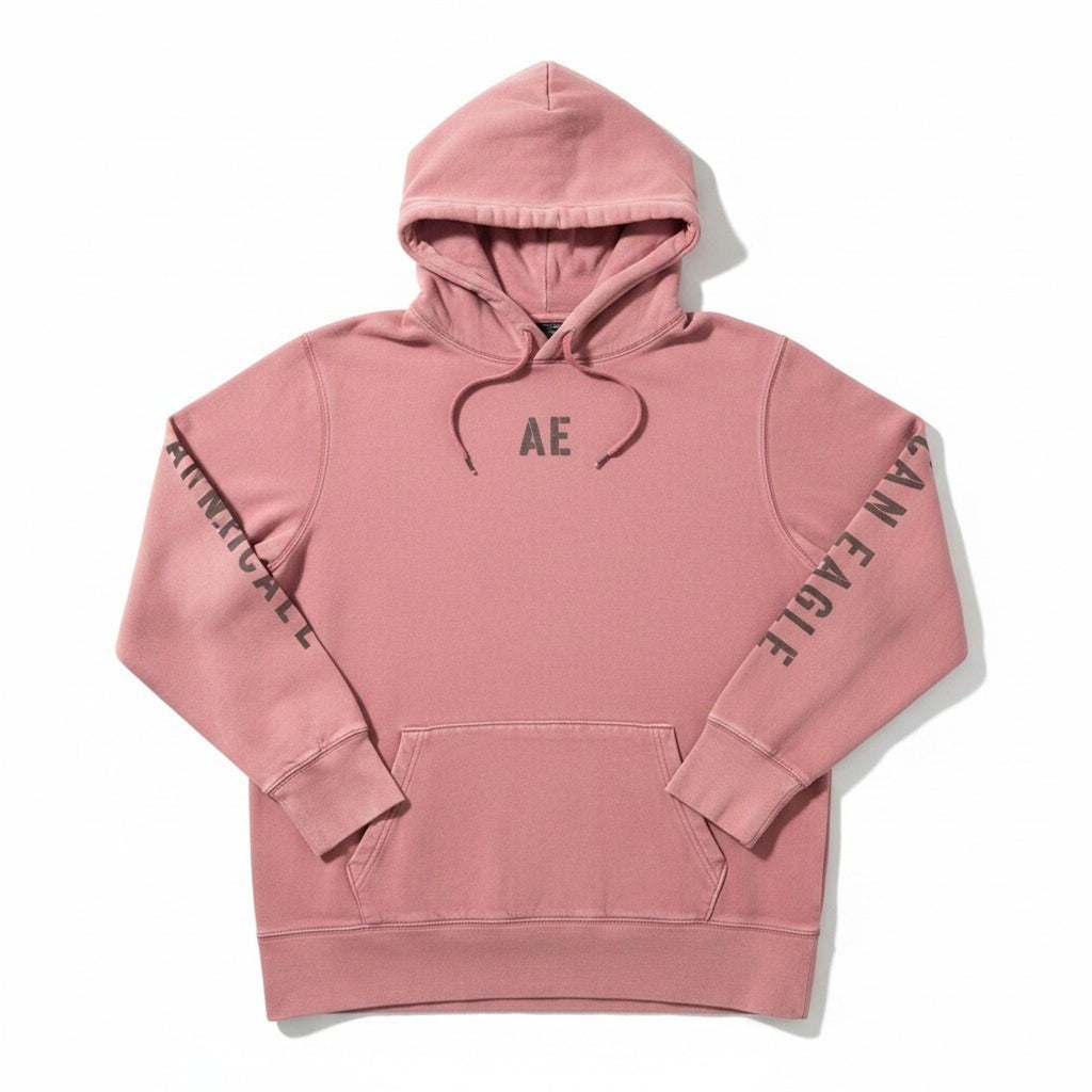 American Eagle M Pink Hoodie Womens Casual Cozy Athleisure Pullover Sweatshirt