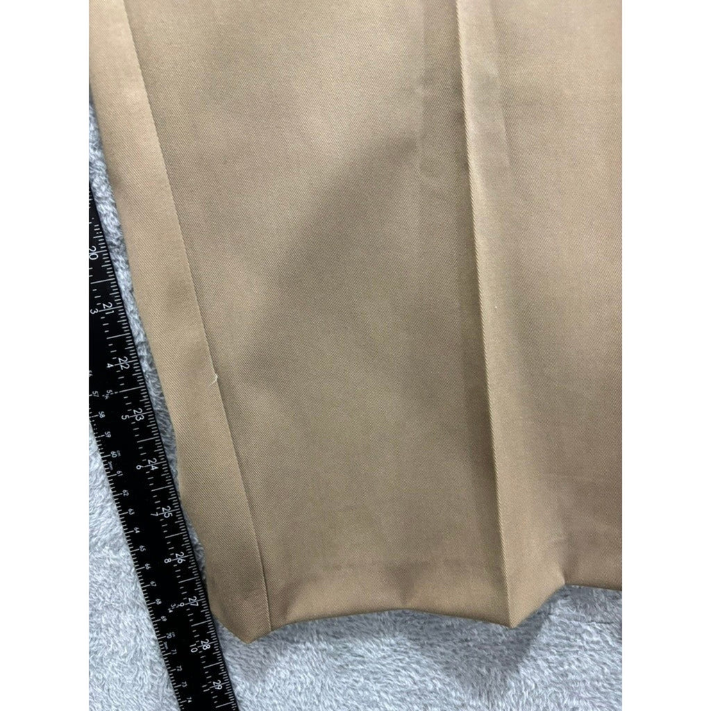 Haggar Khaki Pants Mens 42x29 Classic Fit No Iron Flat Front Dress Chino