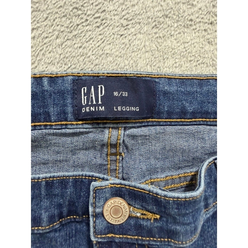 Gap Denim Legging Womens 16/33 Medium Wash Blue Mid Rise Skinny Stretch Jeans