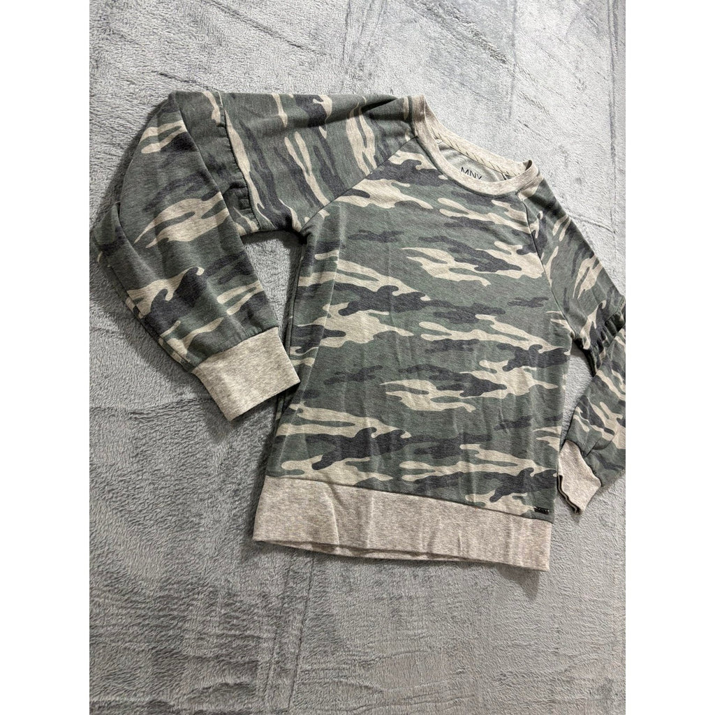Marc New York Performance Womens M Green Camo Sweatshirt Casual Athleisure