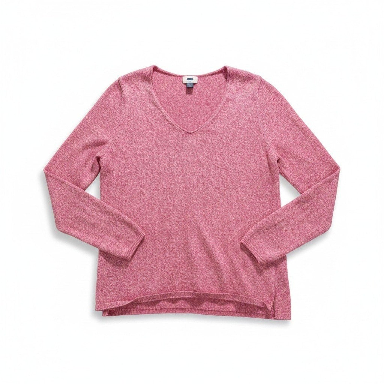Old Navy Womens XL Pink V-Neck Sweater Casual Boho Knit Pullover Top