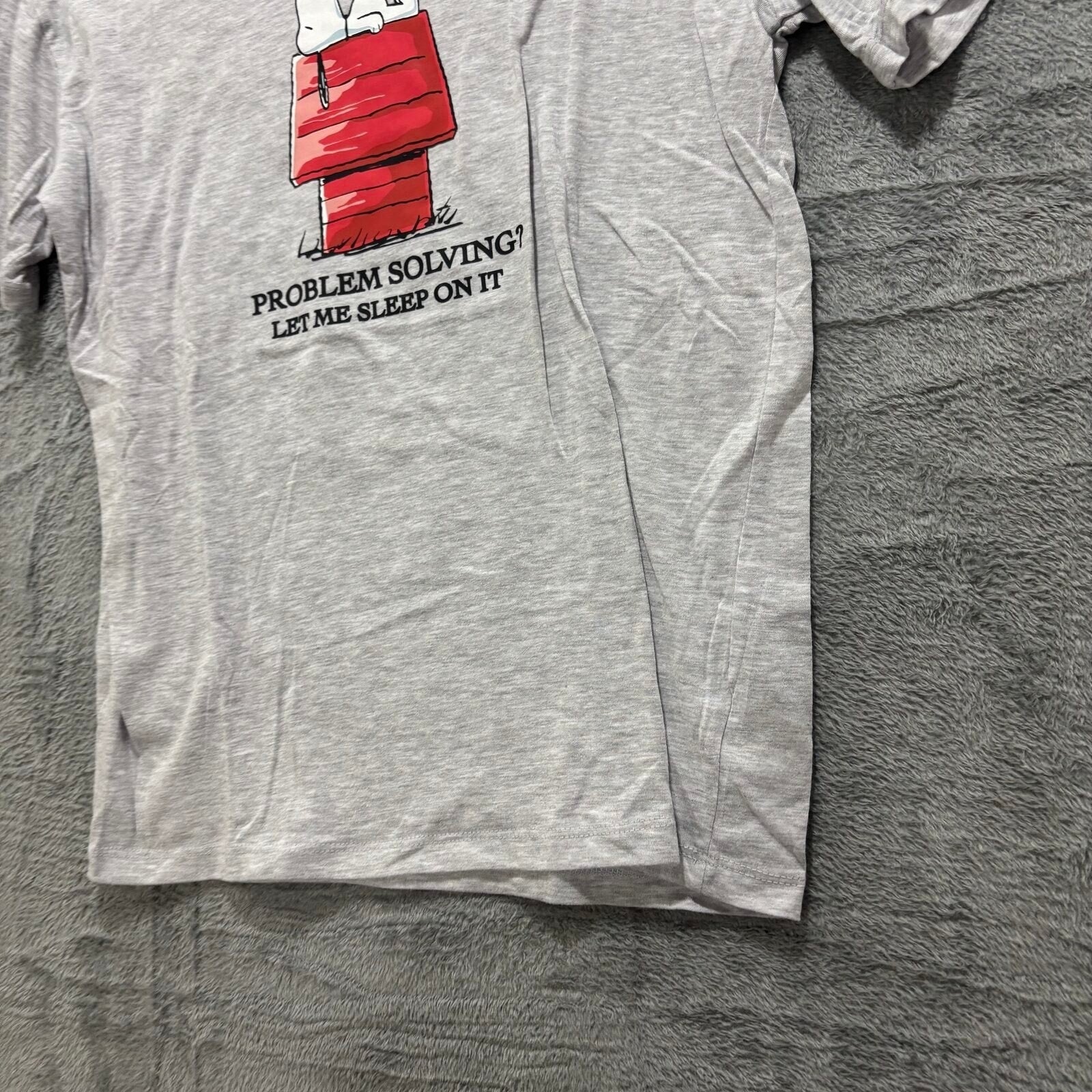Peanuts Womens S Heather Grey Snoopy Graphic T-Shirt Casual Vintage Style