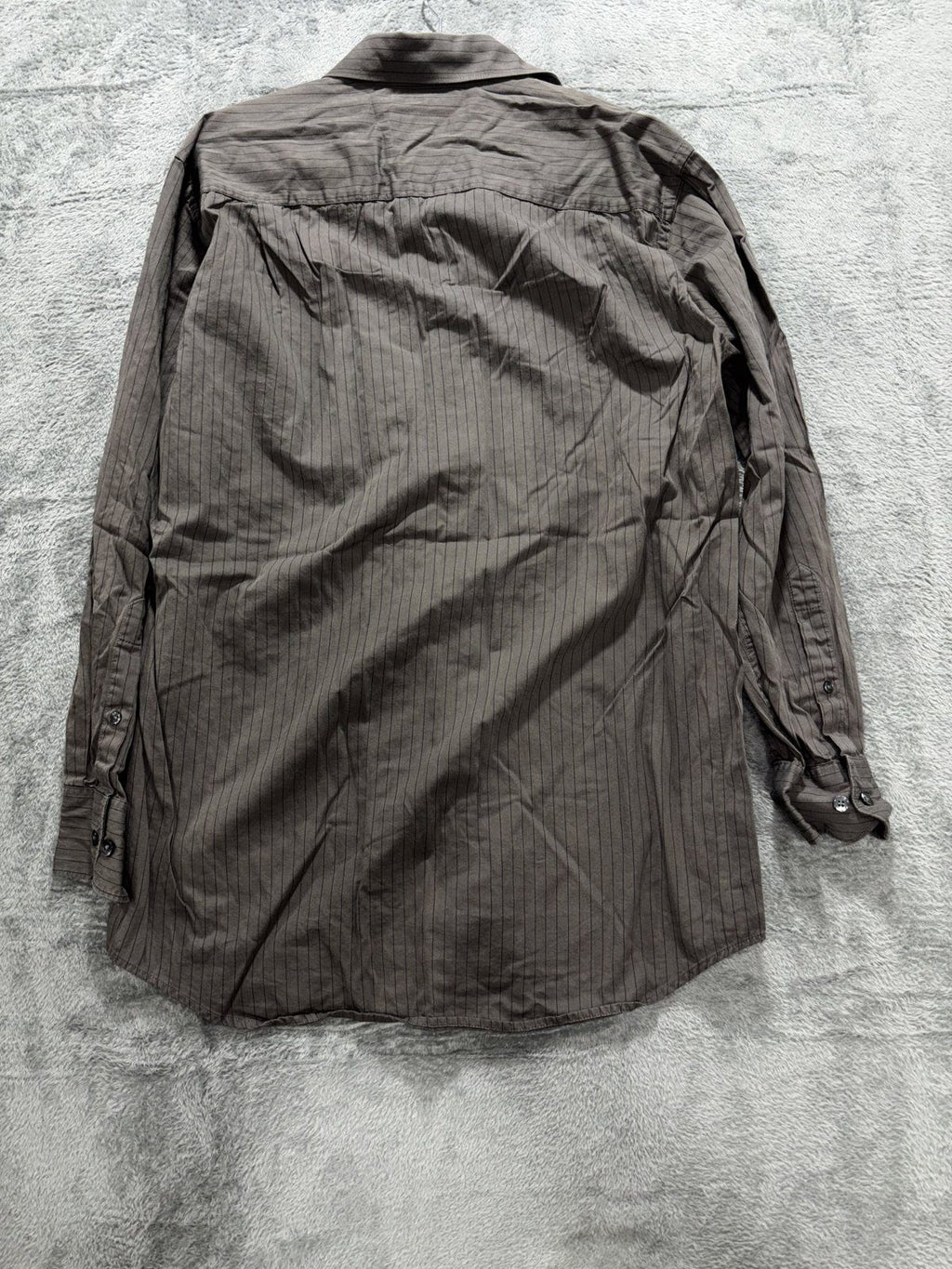 Cezani Men's Brown Pinstripe Shirt 15-15 1/2 32/33, photo 4 of 8