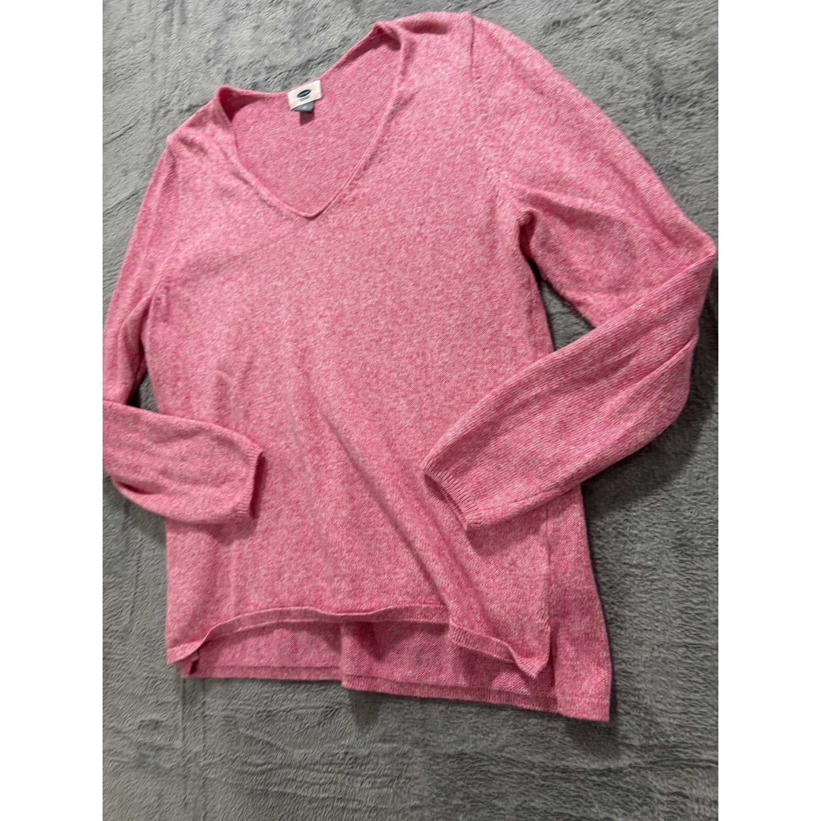 Old Navy Womens XL Pink V-Neck Sweater Casual Boho Knit Pullover Top