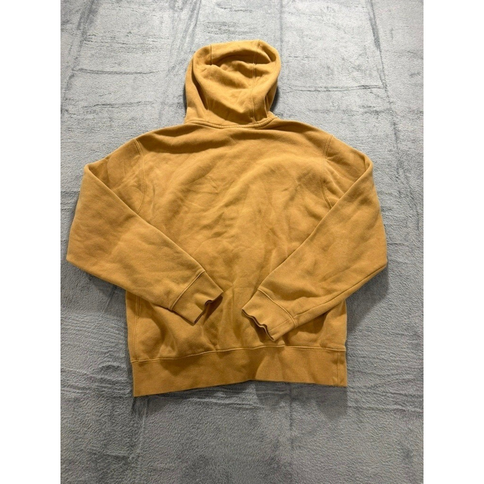 Nike Sportswear Club Fleece Hoodie Mens Small Mustard Yellow Streetwear Casual