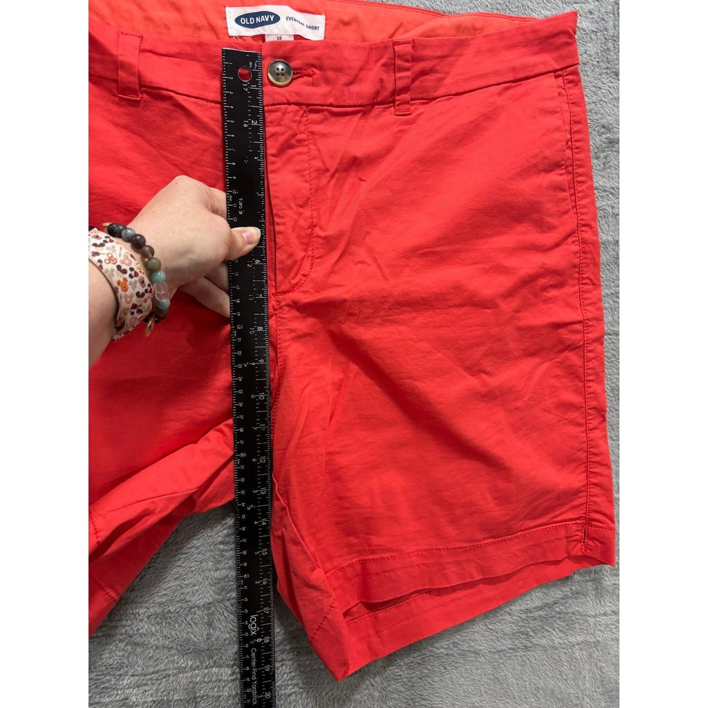 Old Navy 16 Red Everyday Short Womens Preppy Casual Mid Rise Chino Shorts