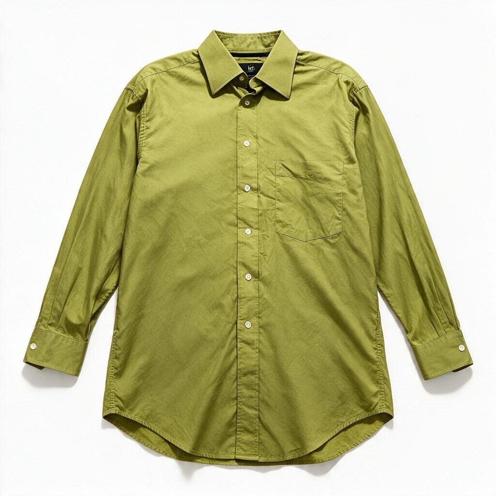 Ike Behar Men's Chartreuse Green Dress Shirt 16-32