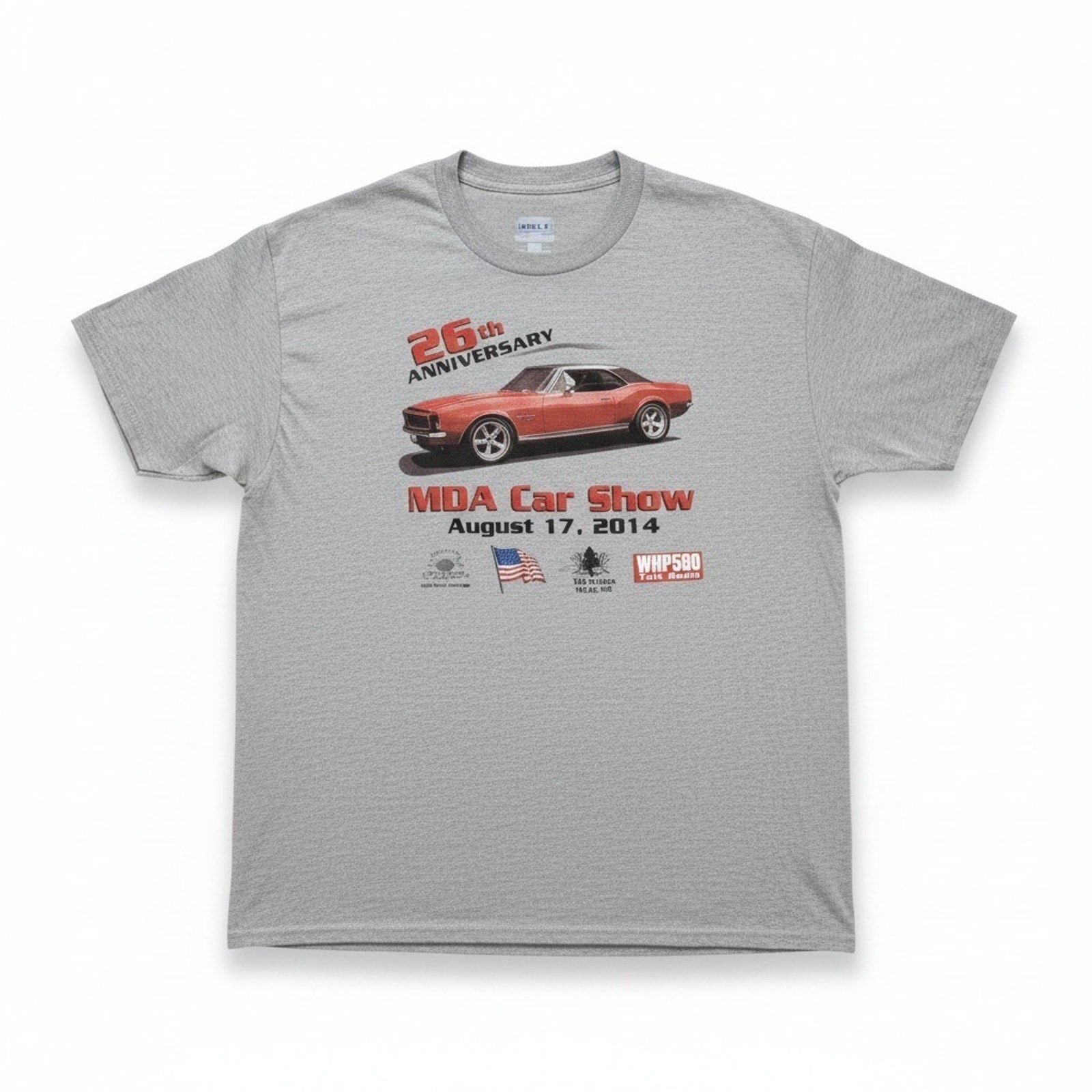 Hanes L Gray MDA Car Show Graphic T-Shirt Vintage Casual Womens