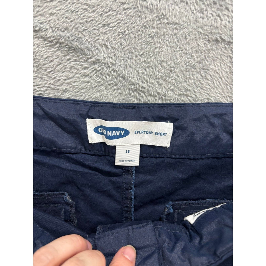 Old Navy Womens 16 Navy Blue Everyday Short Chino Casual Preppy