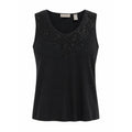 Kate Hill Womens XL Black Silk Cotton Blend Sequin V-Neck Knit Tank Top Shell