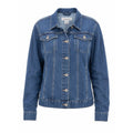 Liz Claiborne Womens XL Blue Denim Trucker Jacket Stretch Medium Wash Button Up