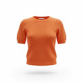 THML XS Orange Womens Open Knit Short Sleeve Sweater Boho Casual Festival Spring