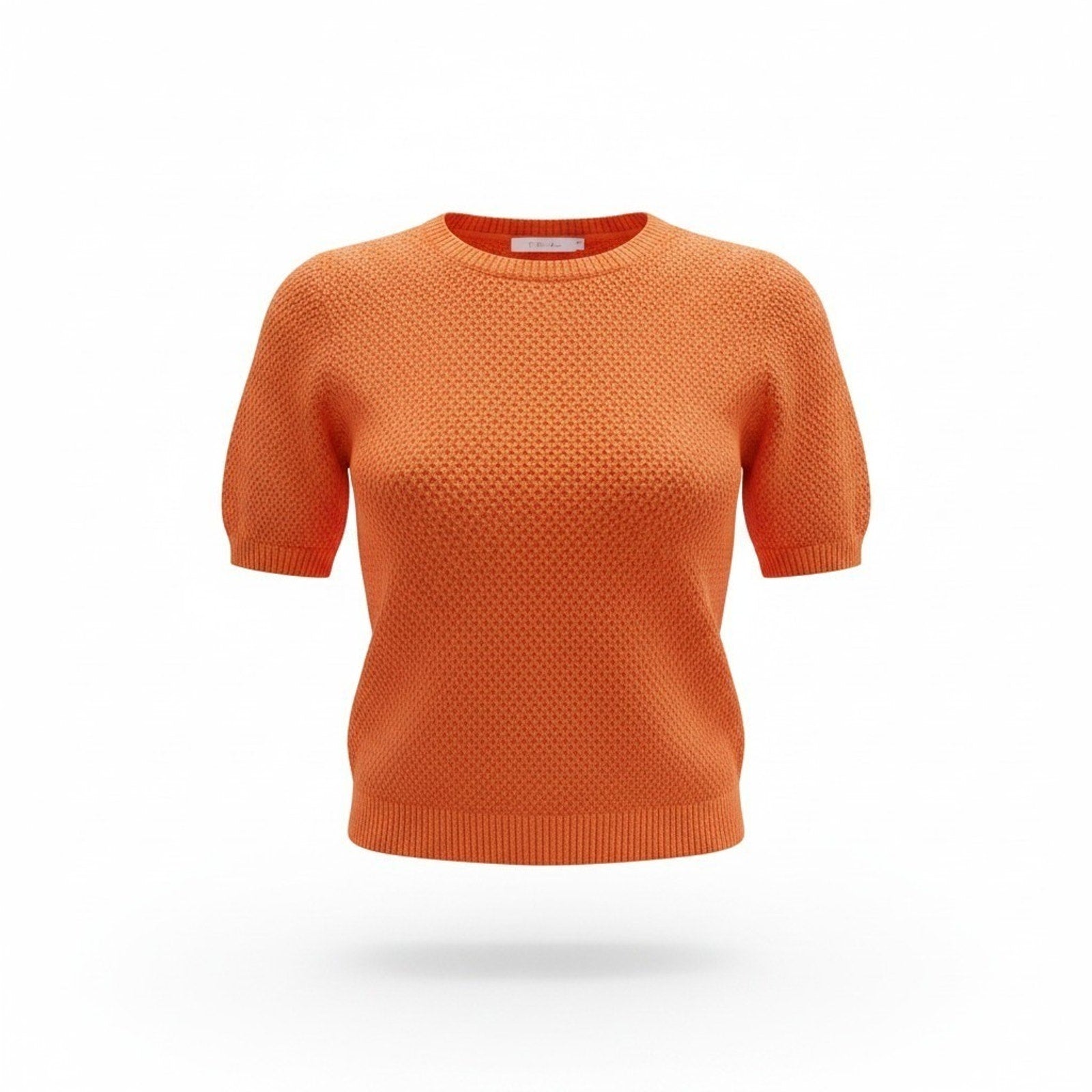 THML XS Orange Womens Open Knit Short Sleeve Sweater Boho Casual Festival Spring