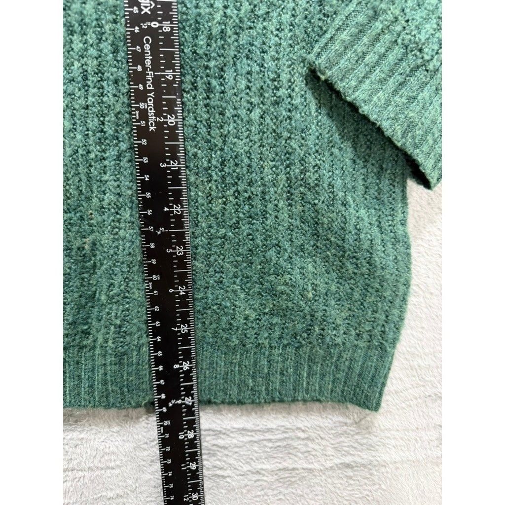 American Eagle Womens Forest Green Ribbed Crewneck Relaxed Fit Sweater Size M