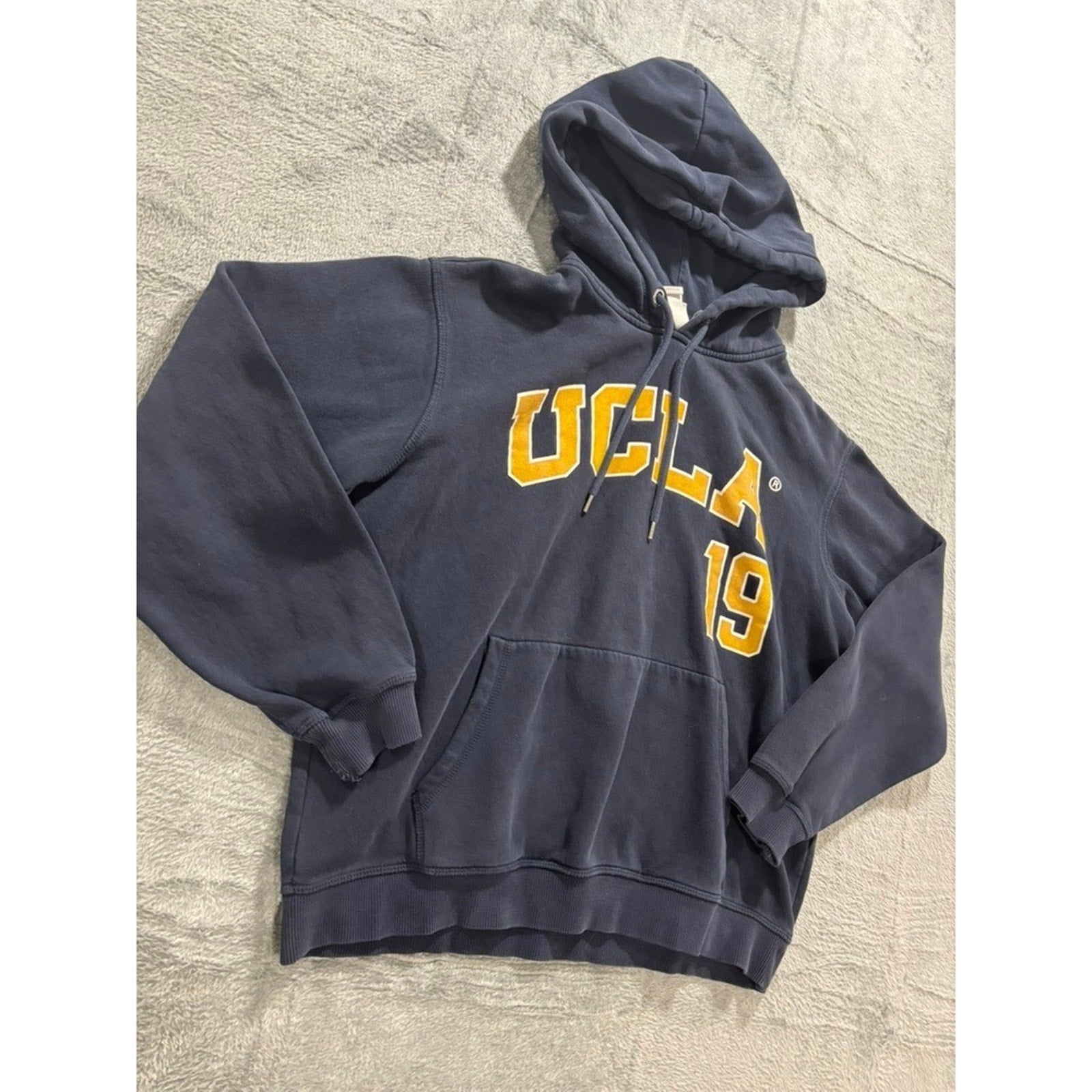 H&M S Navy Blue UCLA Hoodie Womens Vintage Sweatshirt Pullover College Cozy