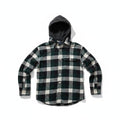American Eagle S Green Plaid Hooded Flannel Shirt Womens Casual Vintage Style