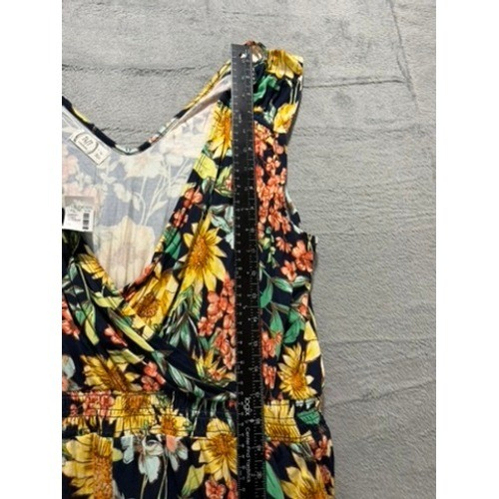 Maurices 24/7 Sunflower Floral Romper Sleeveless Smocked Waist Plus 1X NWT Boho