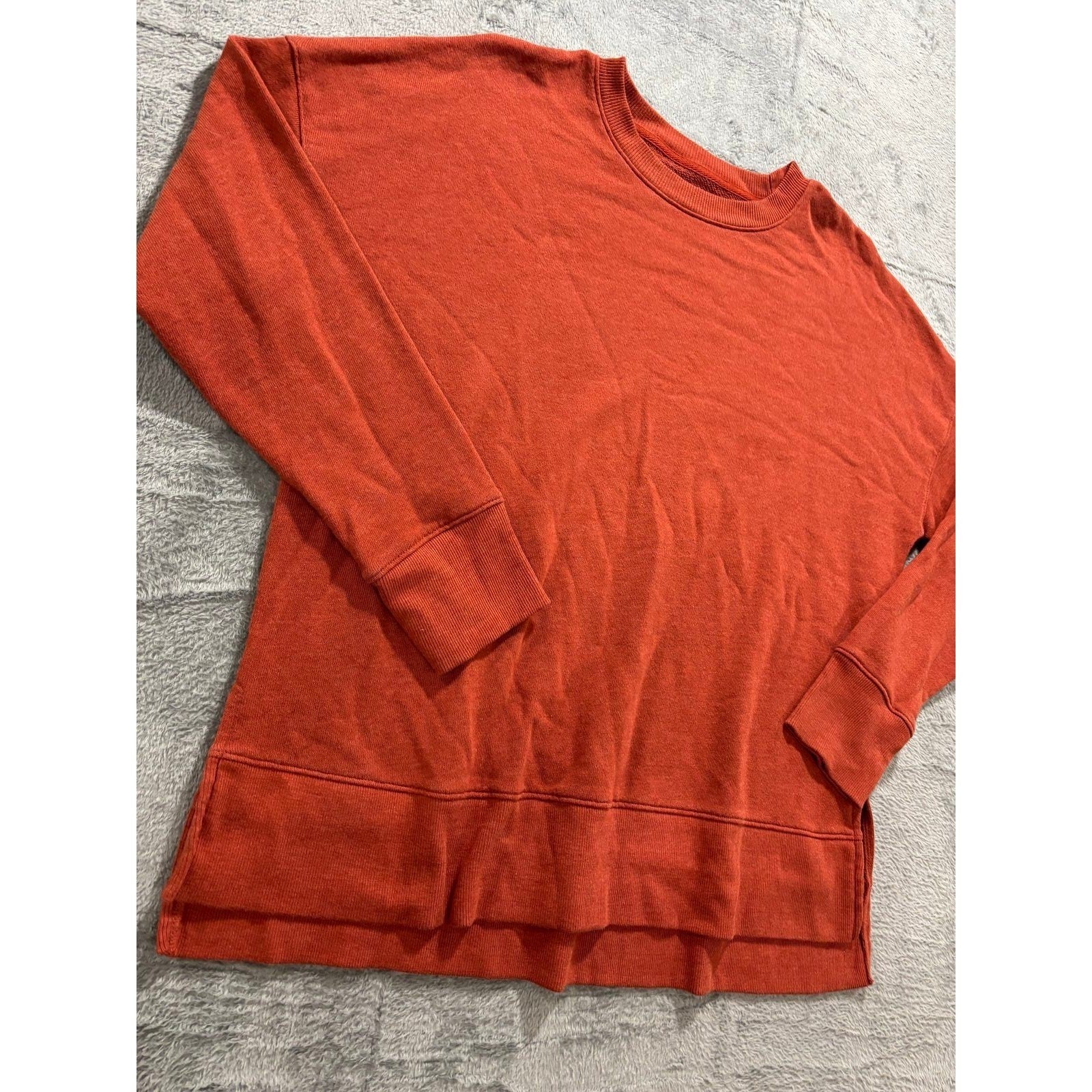 Time and Tru L Burnt Orange Womens Crewneck Sweatshirt Casual Cozy
