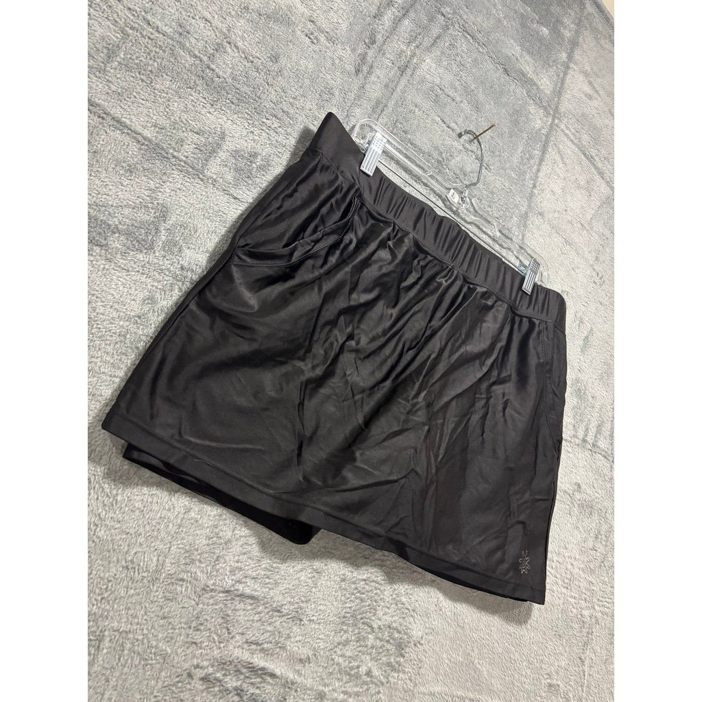 Coolibar XL Black Womens Swim Skort Athleisure Coastal Casual