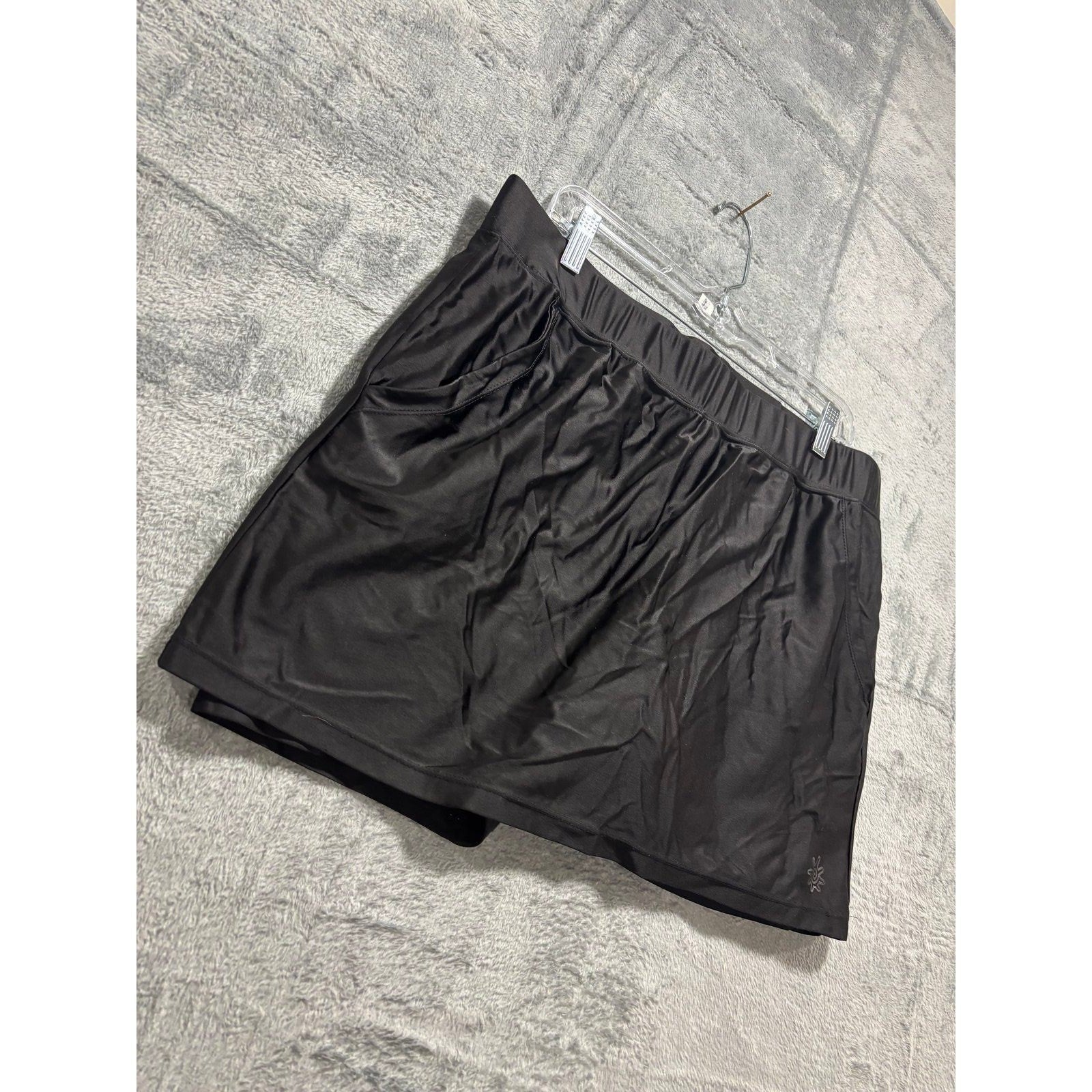 Coolibar XL Black Womens Swim Skort Athleisure Coastal Casual