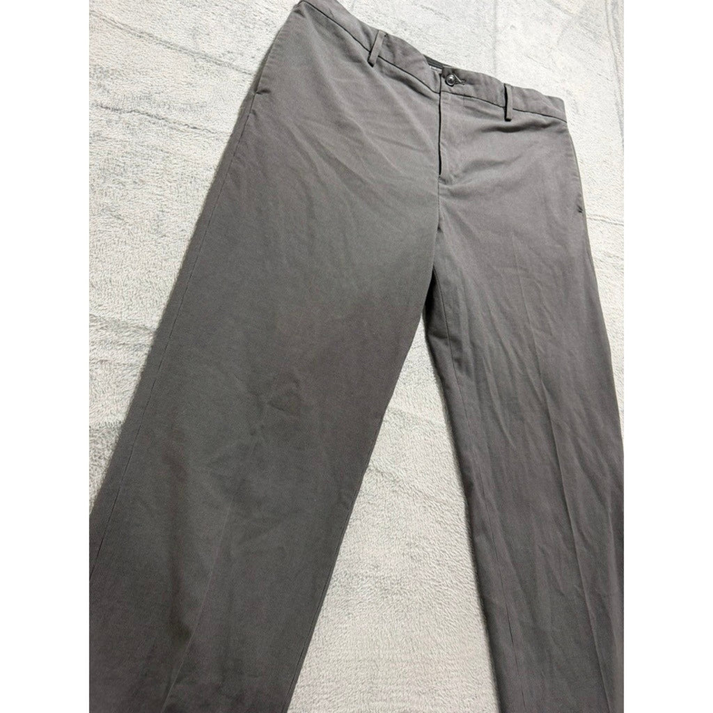 Van Heusen Flex Slim Fit Grey Micro Pattern Dress Pants Mens 36x34 Charcoal