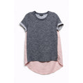 Market & Spruce Gray Pink Layered High Low Hem Top Casual Chic M Chiffon Basic
