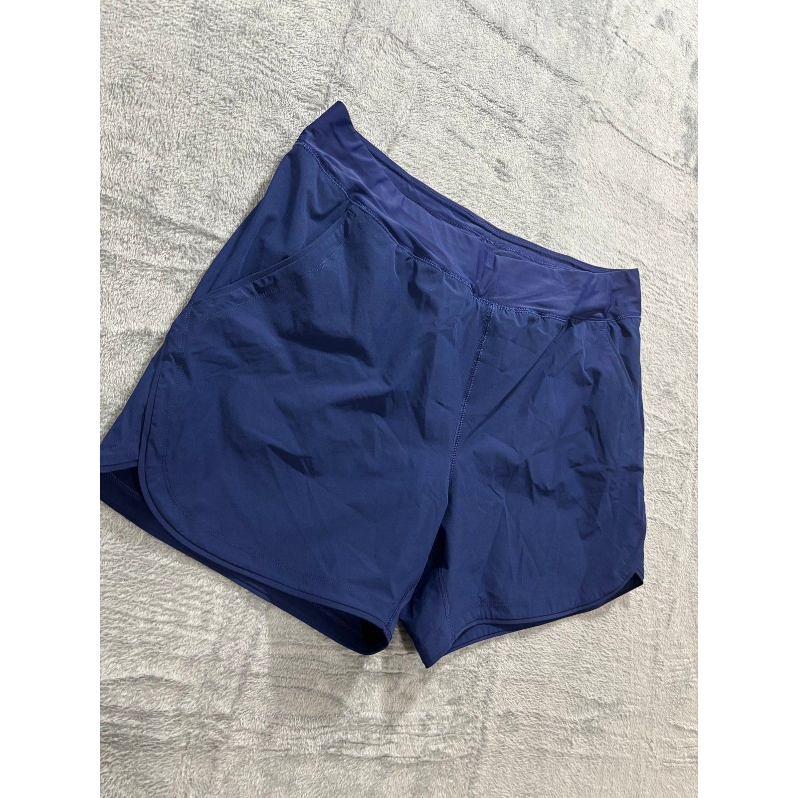 Lands' End Womens XL Navy Blue Athletic Shorts Casual Athleisure Activewear