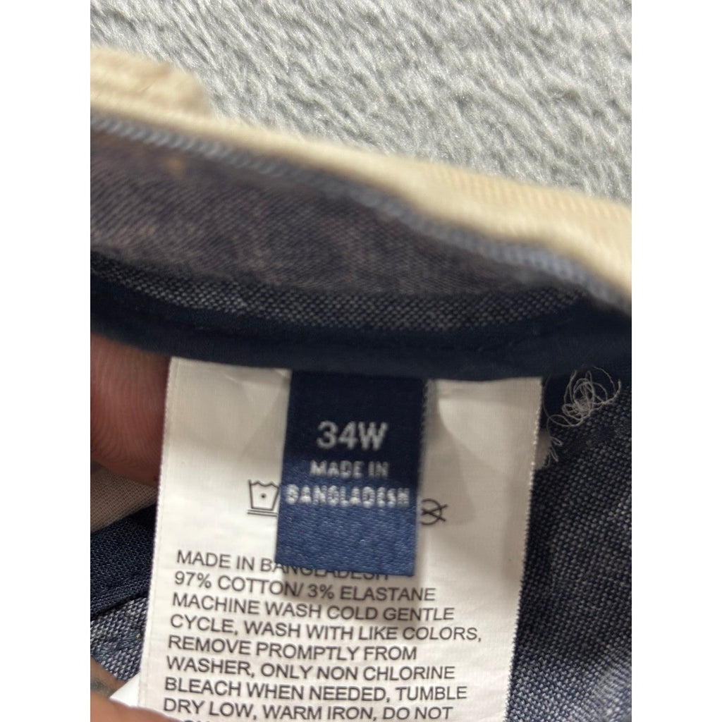 Nautica 34W Tan Chino Shorts Classic Fit Casual Preppy Mens