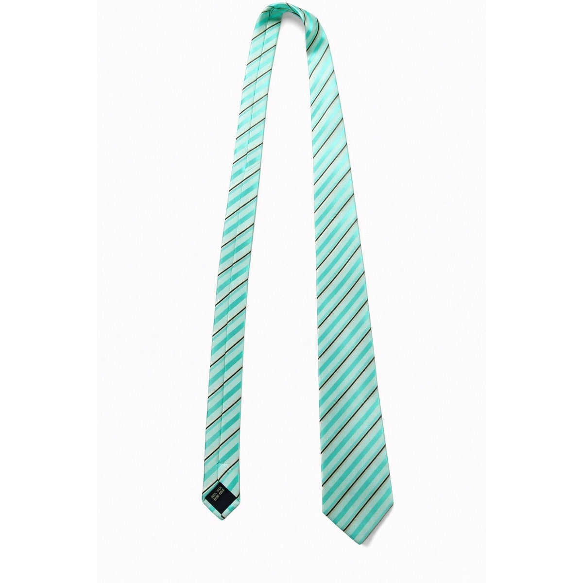 Kailong Silk Tie Green Striped Handmade Necktie Classic Formal Business