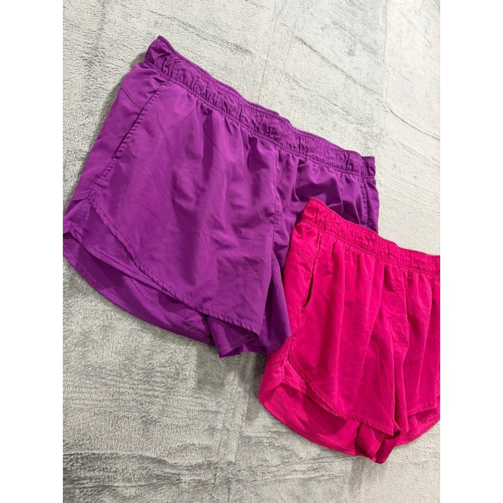 Athletic Works XXXL 22 Running Shorts 2 Pack Purple Pink Mesh Inset Active