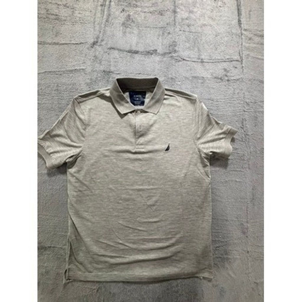 Nautica Navtech M Gray Polo Shirt Mens Casual Athleisure Short Sleeve