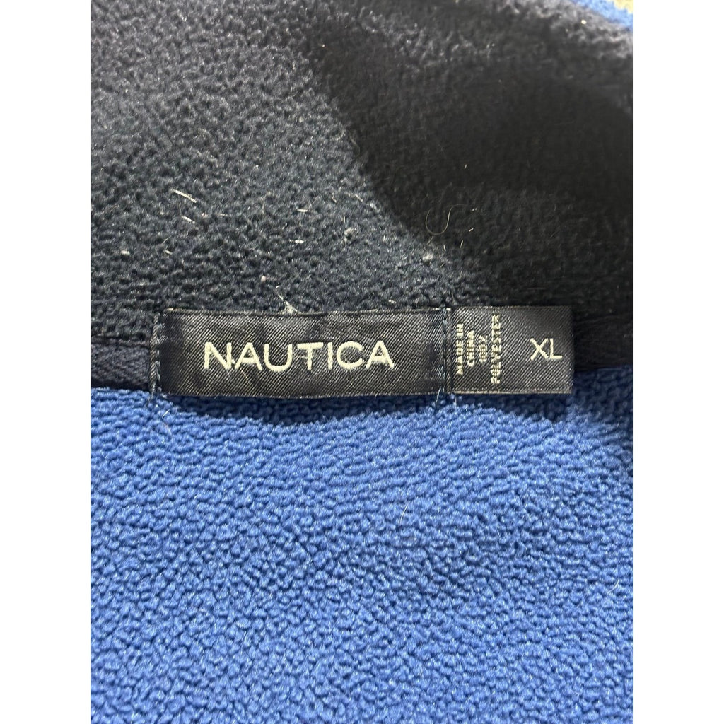 Nautica XL Blue Quarter Zip Fleece Pullover Mens Casual Cozy