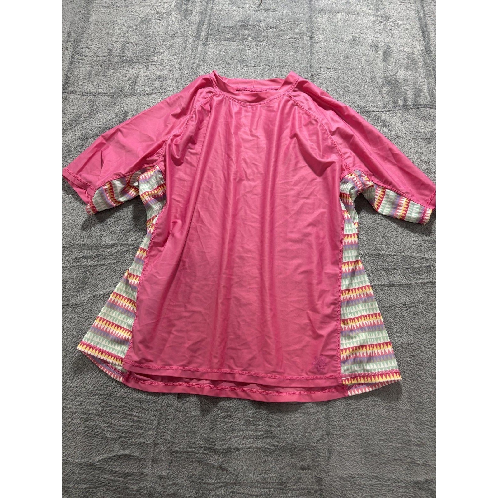 UV Skinz Womens 3XL Pink Rash Guard Swim Shirt Short Sleeve Casual Athleisure