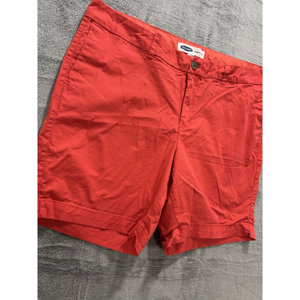 Old Navy 16 Womens Orange Everyday Short Casual Preppy Cotton Chino Shorts