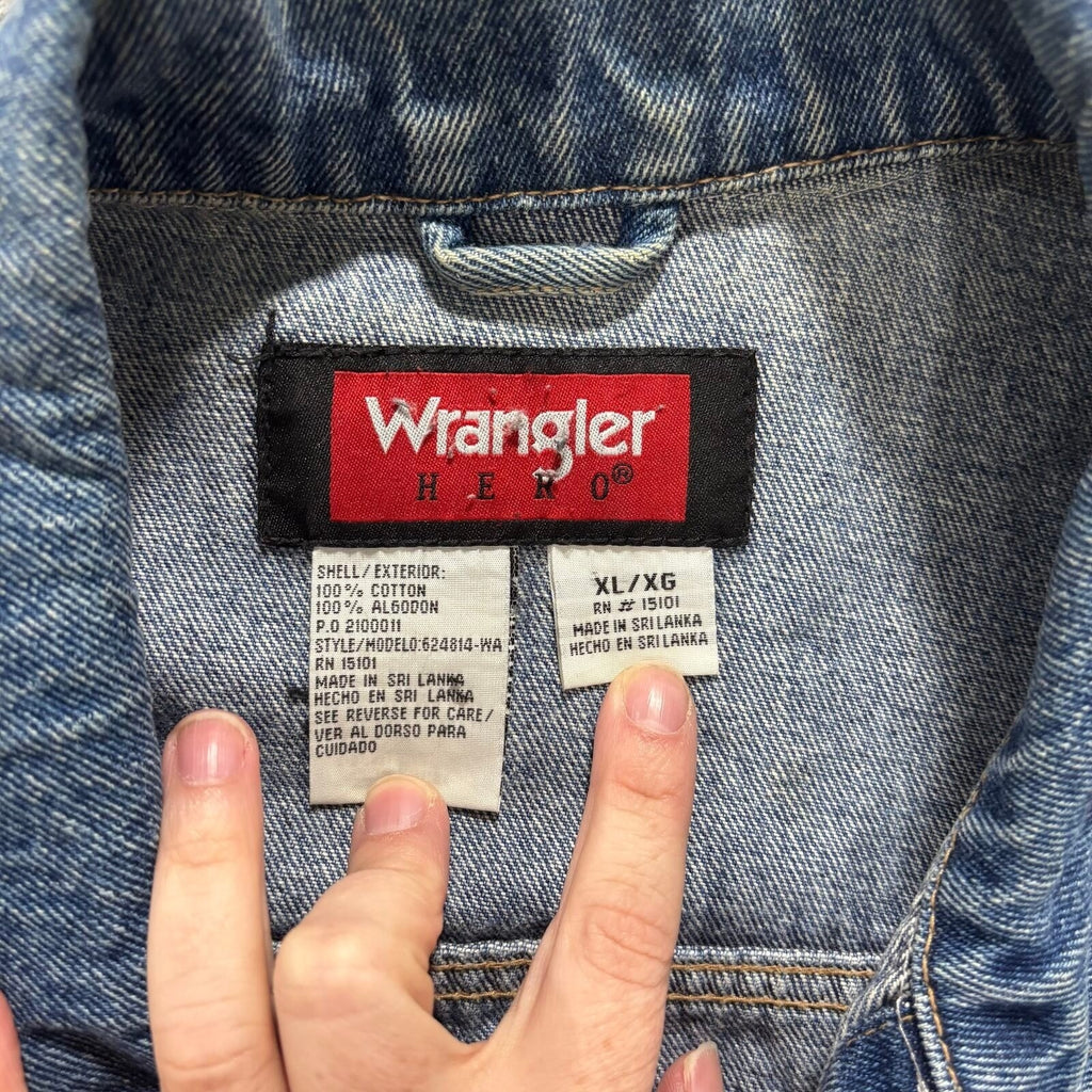 Wrangler Hero XL Blue Denim Trucker Jacket Womens Vintage Casual