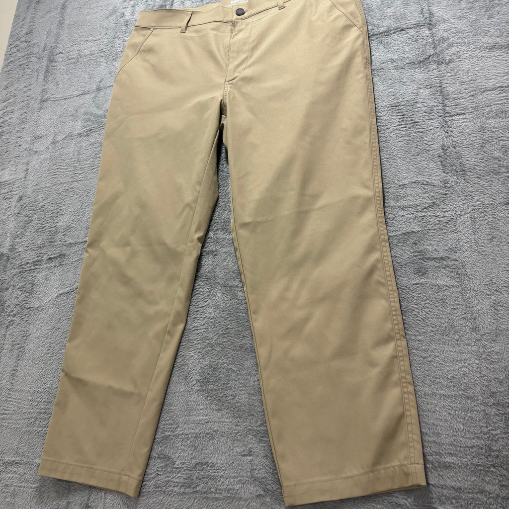 32 Degrees Mens 36x29 Khaki Stretch Performance Pants Flat Front Golf Tech Chino