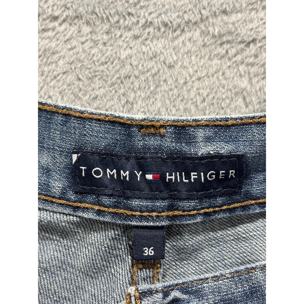 Tommy Hilfiger 36 Blue Denim Carpenter Shorts Mens Vintage Casual 90s Relaxed