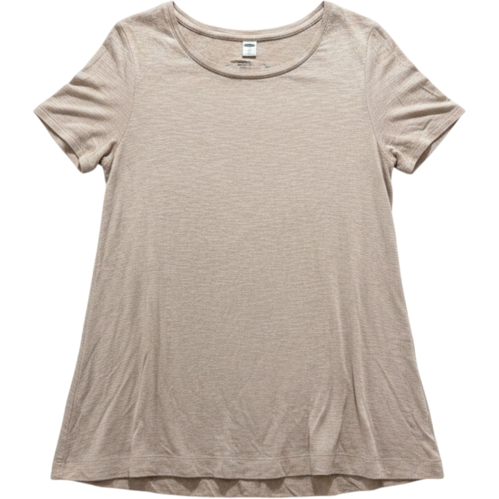 Old Navy Luxe Womens Small Mauve Taupe Short Sleeve Scoop Neck Relaxed Tee Shirt