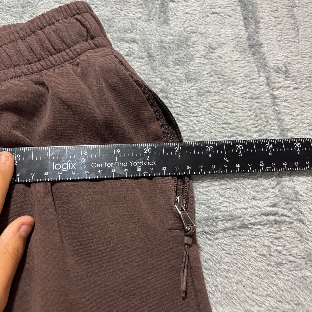 Womens XL Brown Jogger Sweatpants Relaxed Crop Drawstring Athleisure Lounge