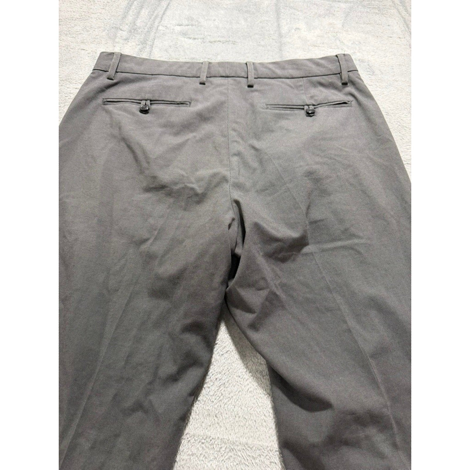 Van Heusen Flex Slim Fit Grey Micro Pattern Dress Pants Mens 36x34 Charcoal