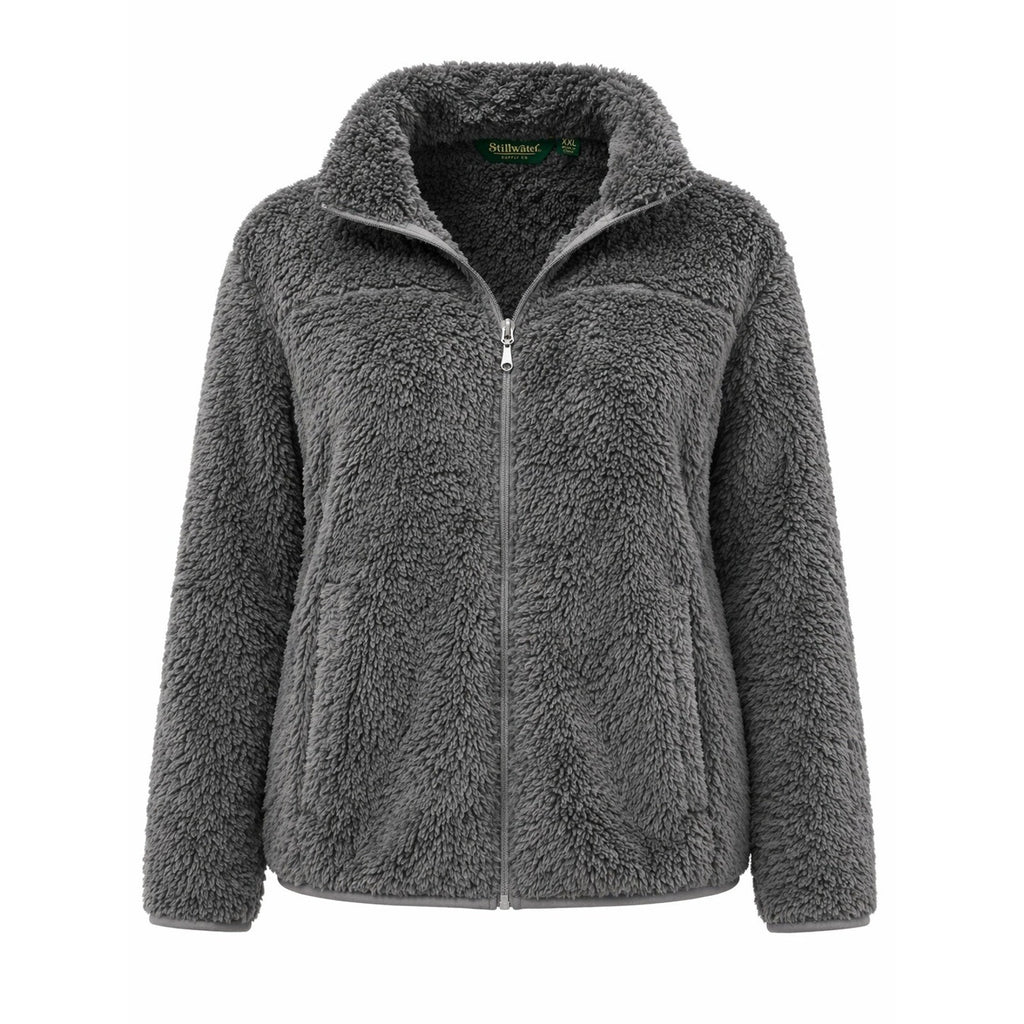 Stillwater Supply Co Sherpa Jacket Womens XXL Gray Fleece Full Zip Cozy Soft