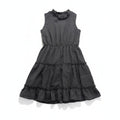 SHEIN M Black Tiered Mini Dress Womens Boho Casual Sleeveless Ruffle Neck