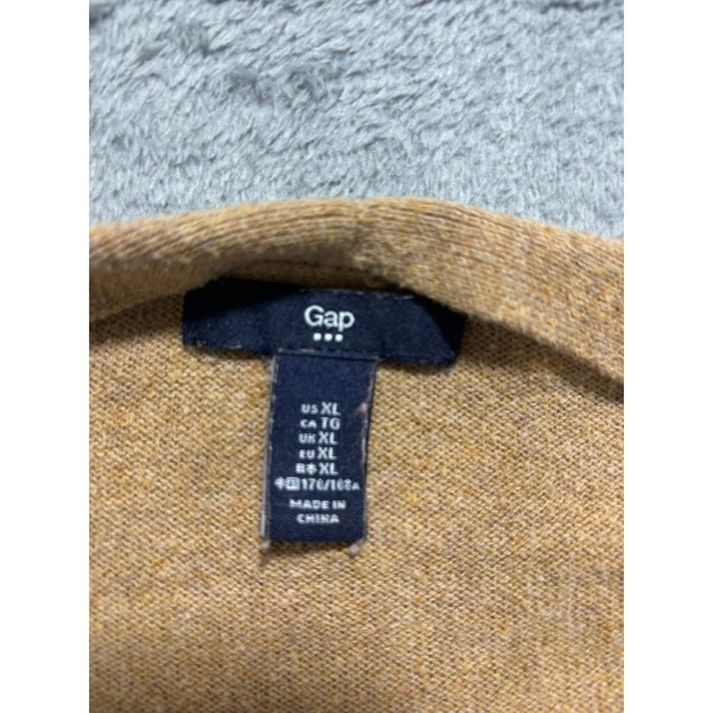 Gap Womens XL Open Front Cardigan Camel Tan Cotton Blend Knit Cozy Layering