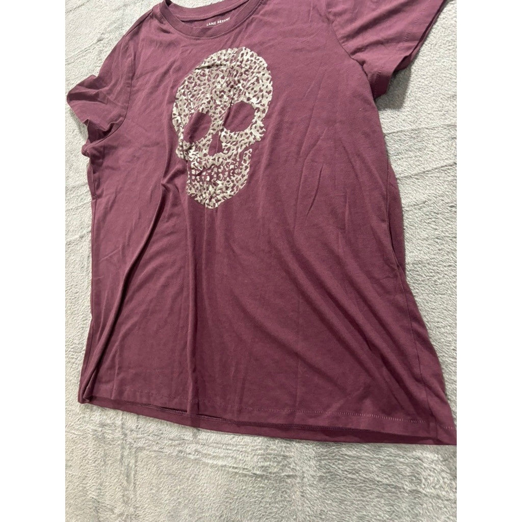 Lane Bryant Purple Skull Leopard Print Graphic Tee Womens 14/16 Plus Rocker